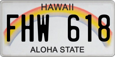 HI license plate FHW618