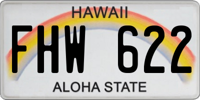 HI license plate FHW622