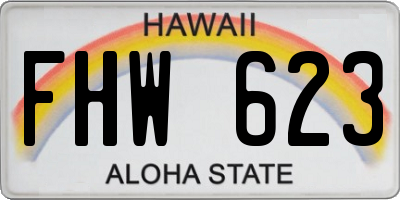 HI license plate FHW623
