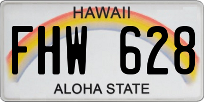HI license plate FHW628