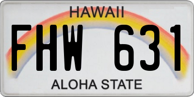 HI license plate FHW631