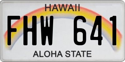 HI license plate FHW641