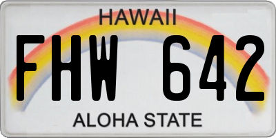 HI license plate FHW642