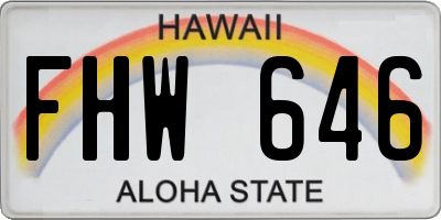 HI license plate FHW646