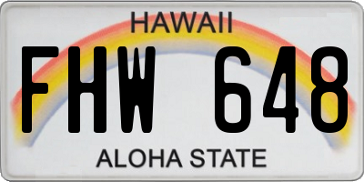 HI license plate FHW648