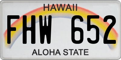 HI license plate FHW652