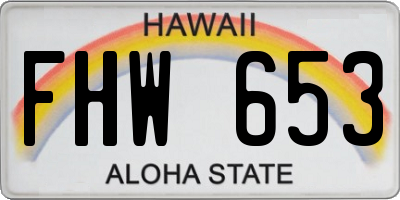 HI license plate FHW653