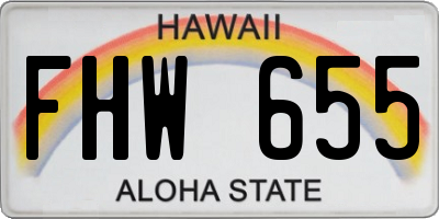 HI license plate FHW655