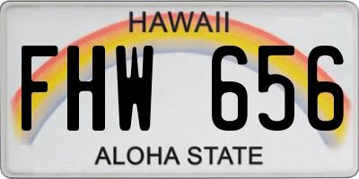 HI license plate FHW656