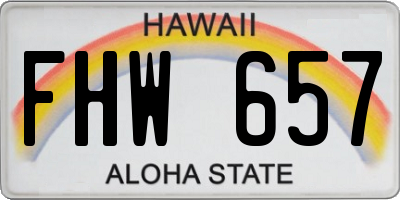 HI license plate FHW657