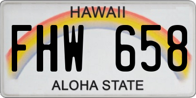 HI license plate FHW658
