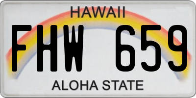 HI license plate FHW659