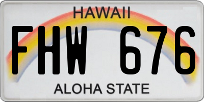 HI license plate FHW676