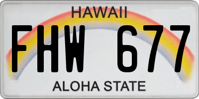 HI license plate FHW677