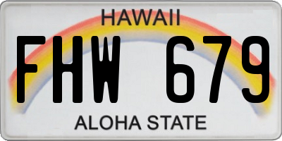 HI license plate FHW679