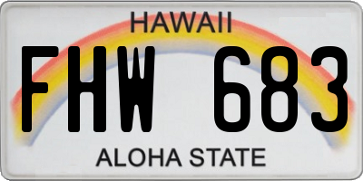 HI license plate FHW683