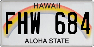 HI license plate FHW684
