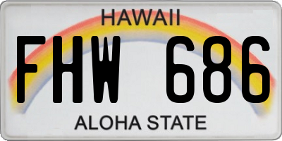 HI license plate FHW686