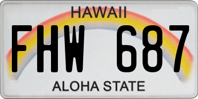 HI license plate FHW687