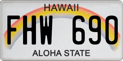 HI license plate FHW690