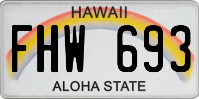 HI license plate FHW693
