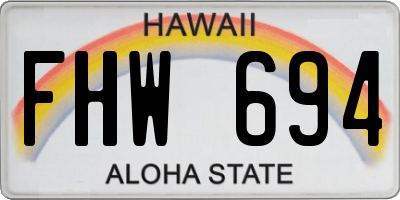 HI license plate FHW694