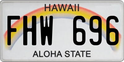 HI license plate FHW696