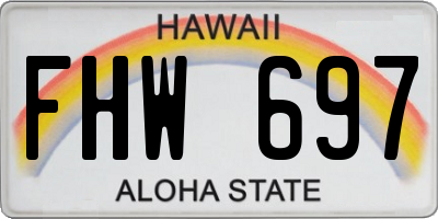 HI license plate FHW697