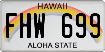 HI license plate FHW699