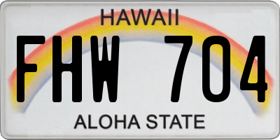 HI license plate FHW704