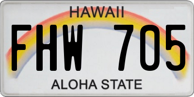 HI license plate FHW705