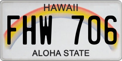 HI license plate FHW706