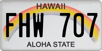 HI license plate FHW707