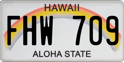 HI license plate FHW709