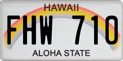 HI license plate FHW710
