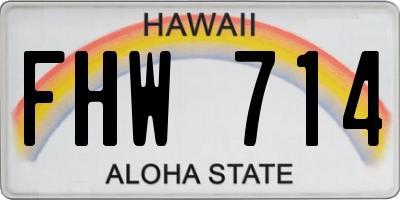 HI license plate FHW714