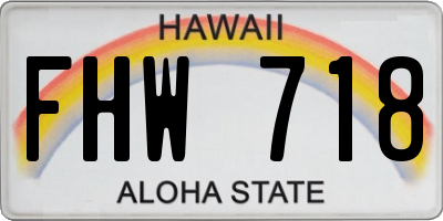 HI license plate FHW718