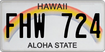 HI license plate FHW724
