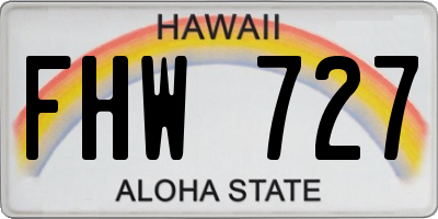 HI license plate FHW727
