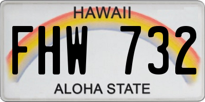 HI license plate FHW732
