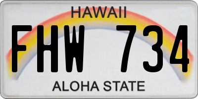 HI license plate FHW734