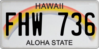 HI license plate FHW736