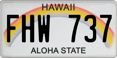 HI license plate FHW737