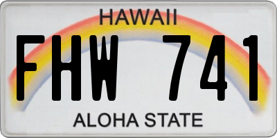 HI license plate FHW741