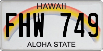 HI license plate FHW749