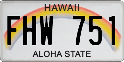 HI license plate FHW751