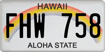 HI license plate FHW758