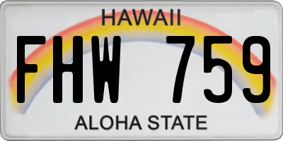 HI license plate FHW759