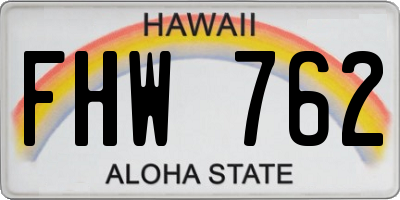 HI license plate FHW762