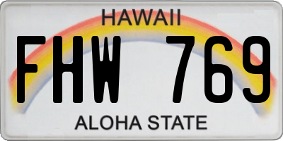 HI license plate FHW769